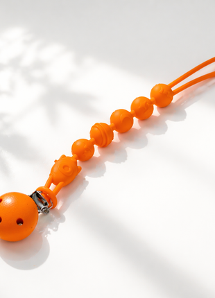 Silicone Pacifier Clip with Wooden Clip,Lightweight Baby Holder for Pacifiers & Teething Toys