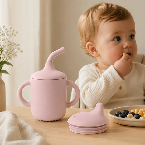 Baby Training Cup 180ml Silicone with Straw and Handles – Non-Spill Sippy Cup for Toddlers – BPA-Free