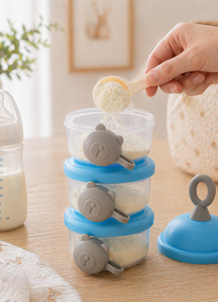 3-Layer Formula Dispenser – BPA-Free Stackable Travel Container with Pour Spout