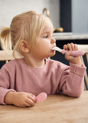 Baby Spoon and Fork Set – BPA-Free Plastic – Easy-Grip Self-Feeding Cutlery