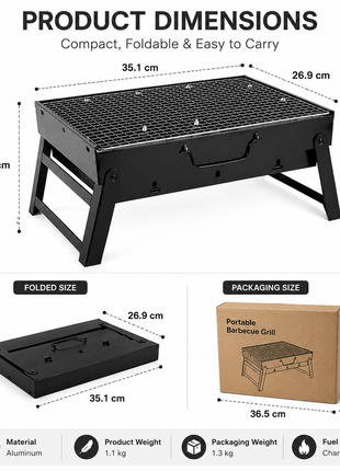 Mini Foldable Portable Barbecue Grill,Picnic & Camping BBQ