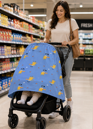 Multi-Use Stretch Baby Cover for Car Seat, Nursing, Stroller & High Chair