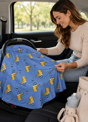Multi-Use Stretch Baby Cover for Car Seat, Nursing, Stroller & High Chair