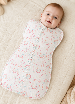 Baby Swaddle Sleep Sack with Twin Zip Closure, Functional Newborn Wrap Blanket,  Woodland Print