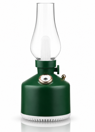 Ultrasonic Air Humidifier with Night Lamp, Aromatherapy, 280 ml Tank, USB-C Rechargeable 1200 mAh Battery, 2 Mist Modes, Portable White Retro Oil Lamp