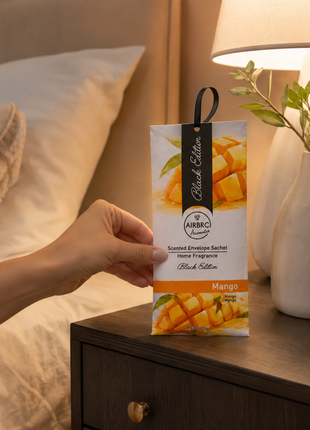 Black Edition mango Scented Envelope Sachet 15 g (0.53 oz) Home & Car Fragrance 12 Pack 10 × 18 cm Air Freshener Sachets