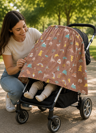 Multi-Use Stretch Baby Cover for Car Seat, Nursing, Stroller & High Chair