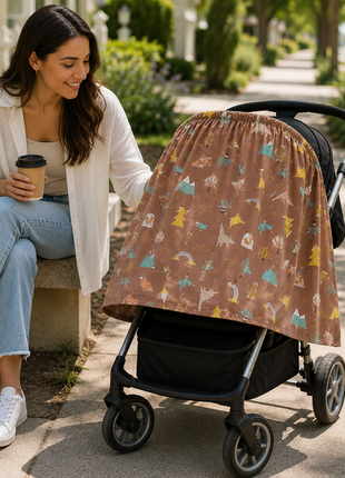 Multi-Use Stretch Baby Cover for Car Seat, Nursing, Stroller & High Chair