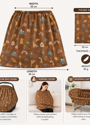 Multi-Use Stretch Baby Cover for Car Seat, Nursing, Stroller & High Chair