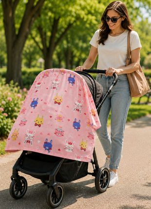 Multi-Use Stretch Baby Cover for Car Seat, Nursing, Stroller & High Chair