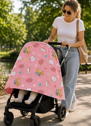 Multi-Use Stretch Baby Cover for Car Seat, Nursing, Stroller & High Chair