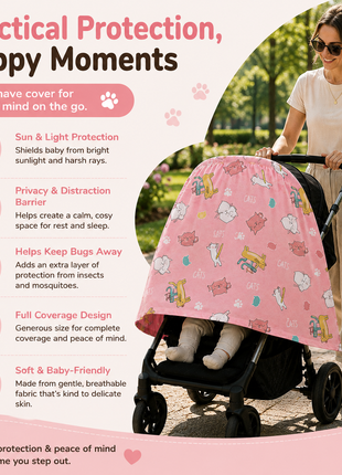 Multi-Use Stretch Baby Cover for Car Seat, Nursing, Stroller & High Chair