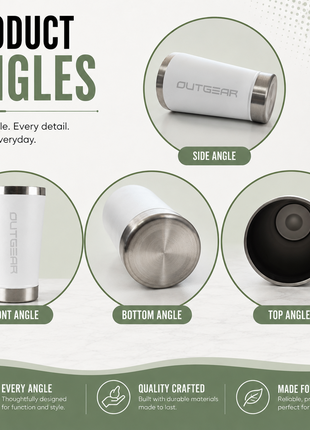 OutGear 600ml Double Wall Insulated Stainless Steel Thermos Cup with Built-In Bottle Opener, Matte Finish