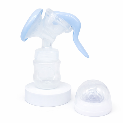 Manual Breast Pump with Natural Motion Tech – Soft Silicone – Adjustable Suction – 125 mL Bottle Blue