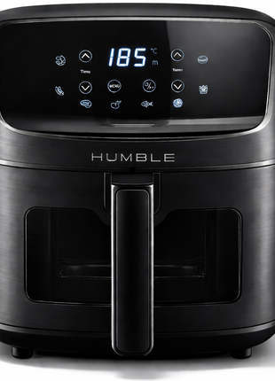 Humble 5.2L Air Fryer with Visible Window – Large Capacity, Black – Oil-Free Cooking with Adjustable Time & Temp, Easy to Clean, Family-Sized Electric Airfryer