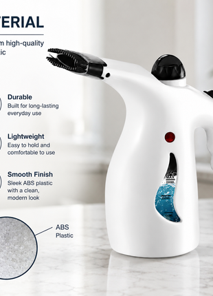 Handheld White Garment Steamer with 200mL Water Tank, Continuous Steam, Steam Flow, 1.8m Cord, ABS Plastic (Copy) (Copy)