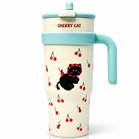 1200ml Vacuum Insulated Stainless Steel Tumbler with Handle & Straw Lid – 6 Hour Temperature Retention Teal