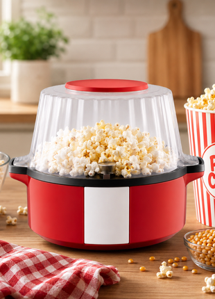700W Retro Hot Air Popcorn Maker Machine 60g Capacity 220-240V with Measuring Scoop & Non-Slip Base