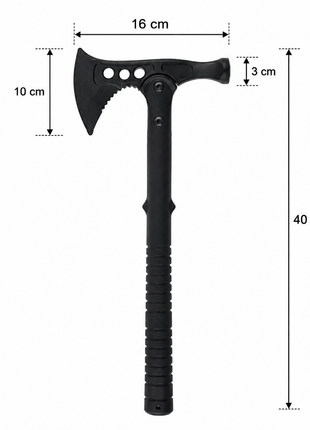 Black Stainless Steel Axe,Textured Grip Handle
