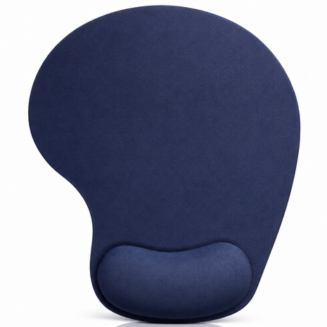 Mouse Pad Gel Wrist Support – Ergonomic Comfort, Non-Slip PU Base, Smooth Fabric –Navy