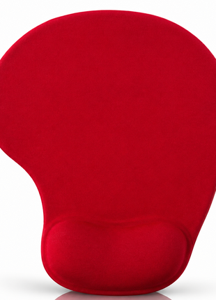 Mouse Pad Gel Wrist Support – Ergonomic Comfort, Non-Slip PU Base, Smooth Fabric –Red