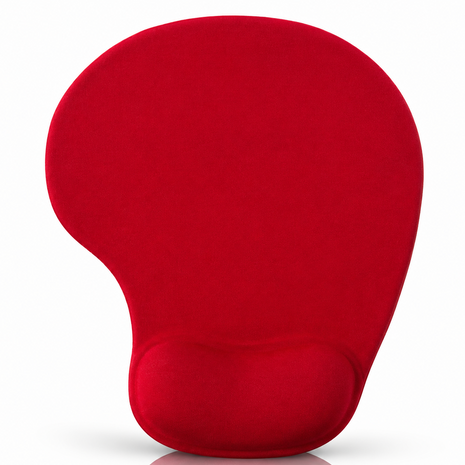 Mouse Pad Gel Wrist Support – Ergonomic Comfort, Non-Slip PU Base, Smooth Fabric –Red