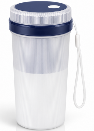 Portable USB Rechargeable Blender 300ml Personal Juicer Cup with 6 Stainless Steel Blades, 40W, 1200mAh Battery- Blue
