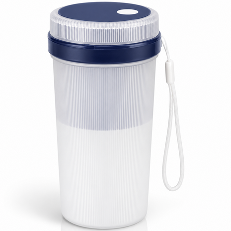 Portable USB Rechargeable Blender 300ml Personal Juicer Cup with 6 Stainless Steel Blades, 40W, 1200mAh Battery- Blue