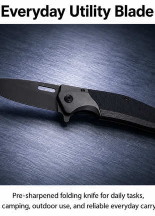 EDC Folding Pocket Knife Stainless Steel Blade Textured Handle 22.9 cm Overall Length