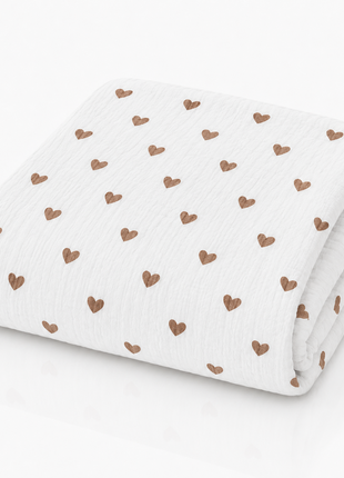 100% Cotton Muslin Baby Swaddle Blanket 110 x 110 cm Lightweight Breathable Soft Newborn Wrap Hearts