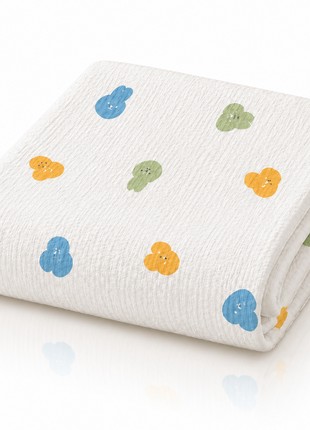 100% Cotton Muslin Baby Swaddle Blanket 110 x 110 cm Lightweight Breathable Soft Newborn Wrap Bunnies