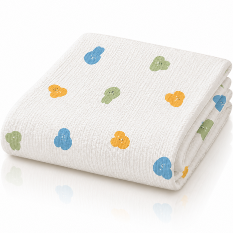 100% Cotton Muslin Baby Swaddle Blanket 110 x 110 cm Lightweight Breathable Soft Newborn Wrap Bunnies