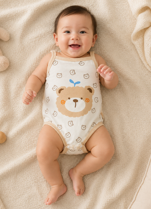 Baby Girls 100% Cotton Sleeveless Bodysuit Size 90 (12–18 Months)