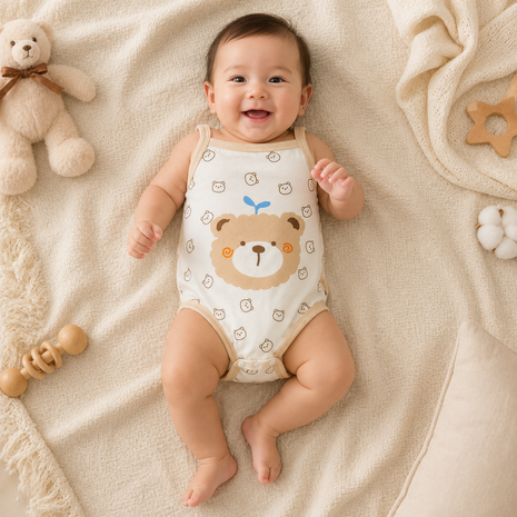 Baby Girls 100% Cotton Sleeveless Bodysuit Size 90 (12–18 Months)