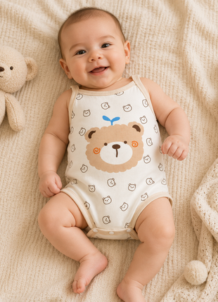 Baby Girls 100% Cotton Sleeveless Bodysuit Size 90 (12–18 Months)