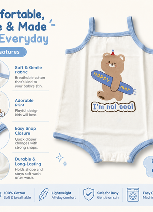 Baby Girls 100% Cotton Sleeveless Bodysuit Size 90 (12–18 Months)