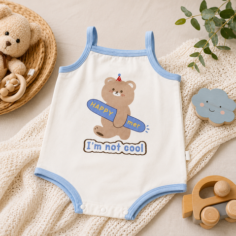 Baby Girls 100% Cotton Sleeveless Bodysuit Size 90 (12–18 Months)