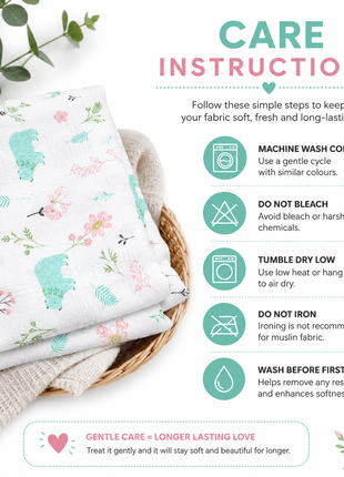 Cotton Muslin Swaddle Blanket Botanical Print