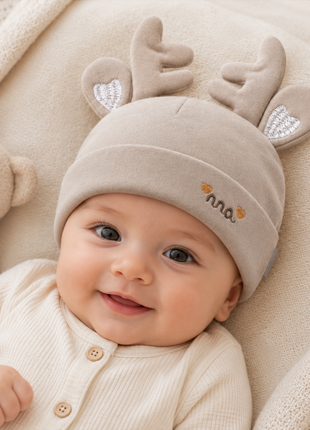 Cotton Baby Hat for 0–12 Months | Soft Lightweight Infant Cap with Ear Design | Boxed Gift Baby Beanie