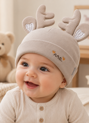 Cotton Baby Hat for 0–12 Months | Soft Lightweight Infant Cap with Ear Design | Boxed Gift Baby Beanie