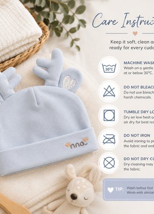 Cotton Baby Hat for 0–12 Months | Soft Lightweight Infant Cap with Ear Design | Boxed Gift Baby Beanie