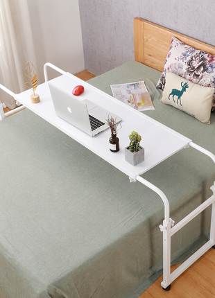 Height Adjustable Bedside Table on Wheels – Over‑Bed Laptop Desk, Lockable Wheels