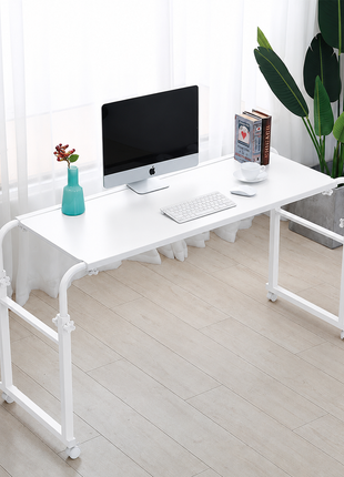 Height Adjustable Bedside Table on Wheels – Over‑Bed Laptop Desk, Lockable Wheels