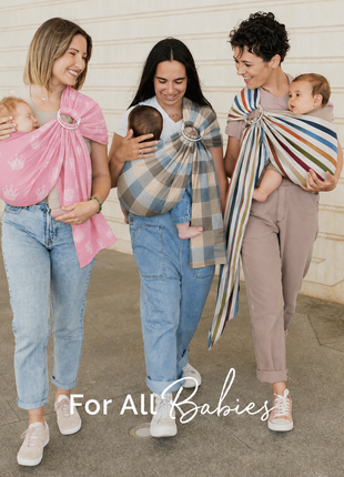 Ring Baby Carrier Sling Cotton Blend with ABS Plastic Rings- Stripe