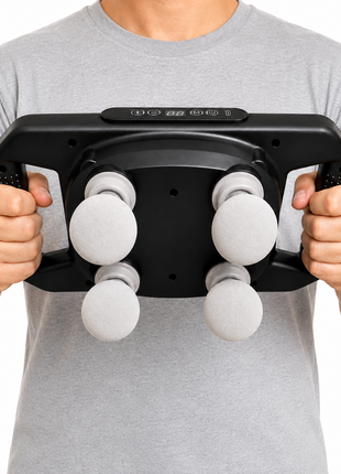 4-Head Percussion Massage Gun, 12W Deep Tissue Massager, USB-C Rechargeable, 20 Speeds, 6 Modes, LCD Display, 120 min Battery -Black