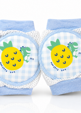 Baby Crawling Knee Pads – Soft Mesh Anti-Slip Cushioned Protectors – Breathable Cotton-Blend – Mixed Cartoon - Pineapple