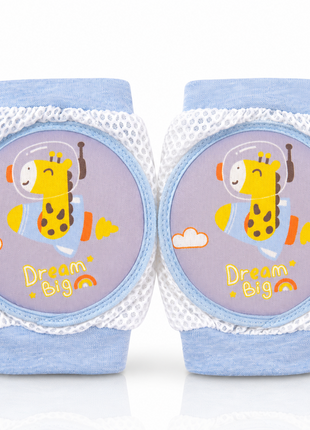 Baby Crawling Knee Pads – Soft Mesh Anti-Slip Cushioned Protectors – Breathable Cotton-Blend – Mixed Cartoon - Giraffe