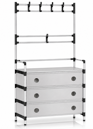 4-Tier Shoe Storage Cabinet with Coat Rack, Removable Shelf Divider, Galvanised Steel Tube & PP Panels (Copy)