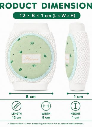 Baby Crawling Knee Pads – Soft Mesh Anti-Slip Cushioned Protectors – Breathable Cotton-Blend – Mixed Cartoon - Green