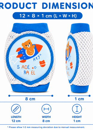 Baby Crawling Knee Pads – Soft Mesh Anti-Slip Cushioned Protectors – Breathable Cotton-Blend – Mixed Cartoon - Rocket